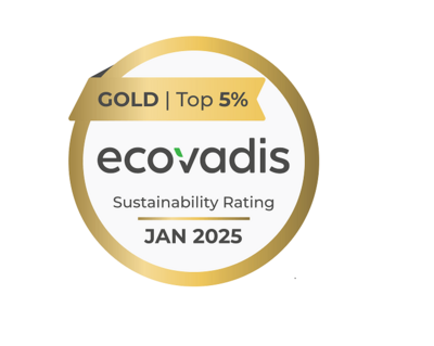 Logo ecovadis Gold Top 5% Januar 2025