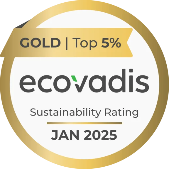 Logo ecovadis Gold Top 5% Januar 2025
